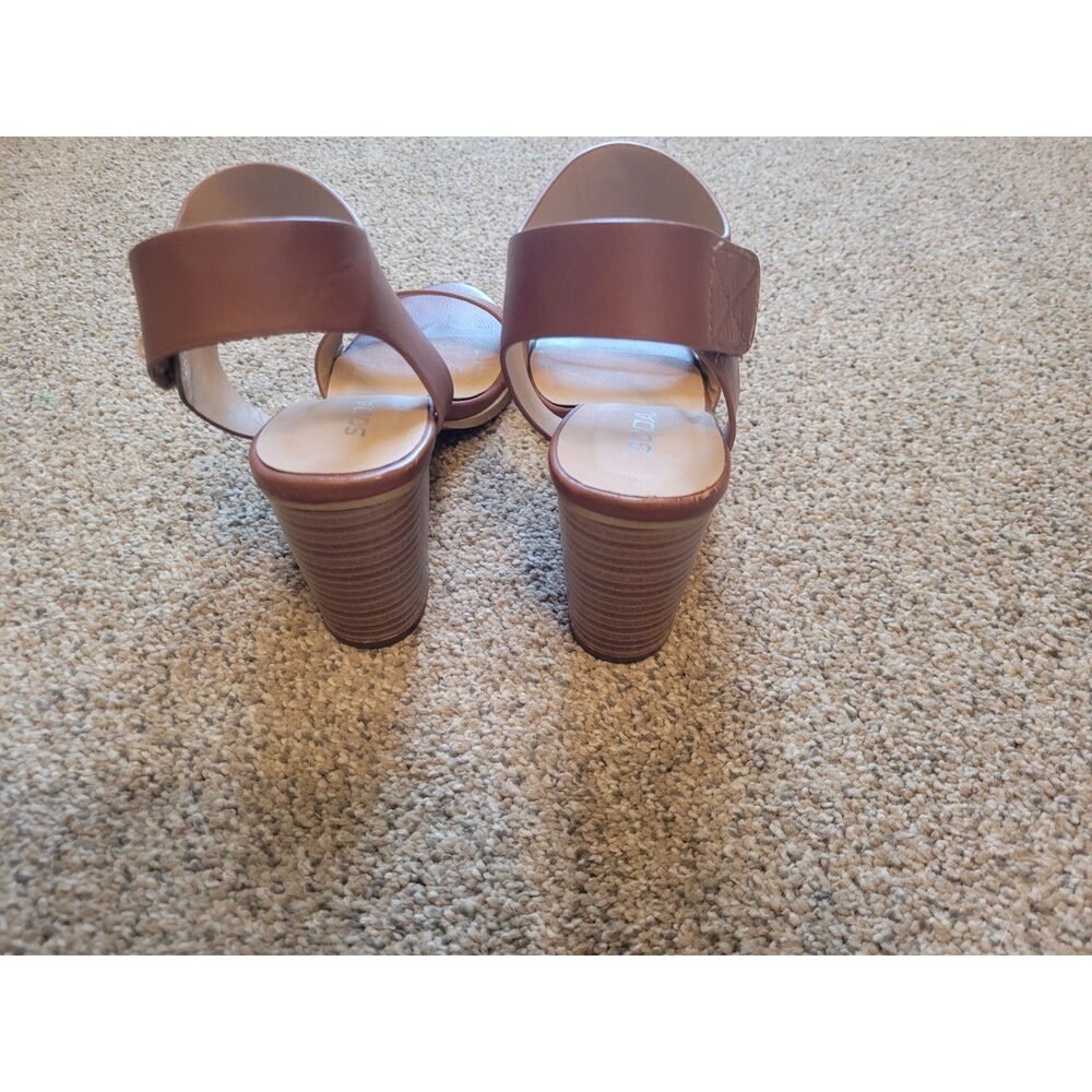 Soda Womens Block Heel Sandals Size 8 Cognac Brown Ankle Strap Open Toe - Picture 4 of 4